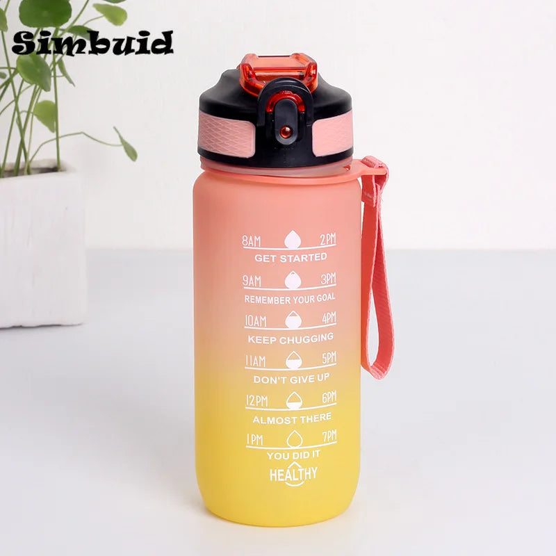 Gourde de sport 600 ml à 1 L à paille — Jaune