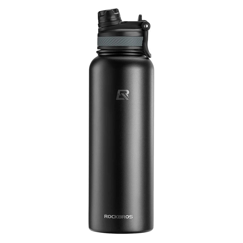Gourde de vélo en verre 500 ml à 1,2 L isotherme — 550 ml Noir