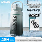 Gourde en inox 1 L à 2 L à paille