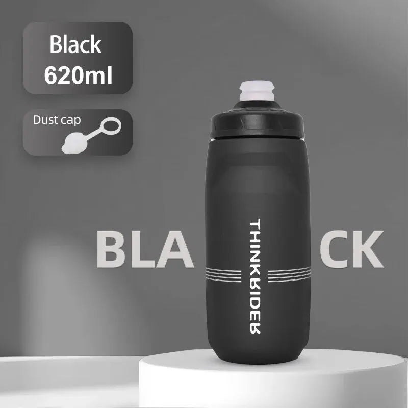 Gourde de vélo en plastique sans BPA 620 ml à 750 ml — Noir