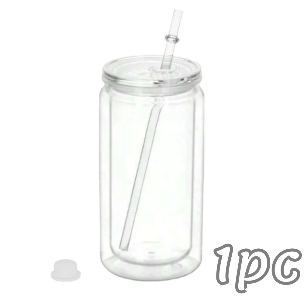 Gourde en plastique sans BPA 470 ml — Transparent 1pc