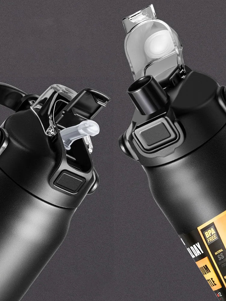 Gourde de sport en inox 800 ml à 1,5 L à paille