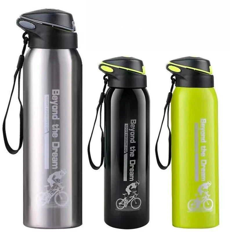 Gourde de vélo en inox 500 ml à paille