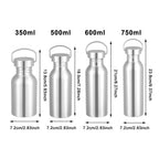 Gourde de vélo en inox 350 ml à 750 ml