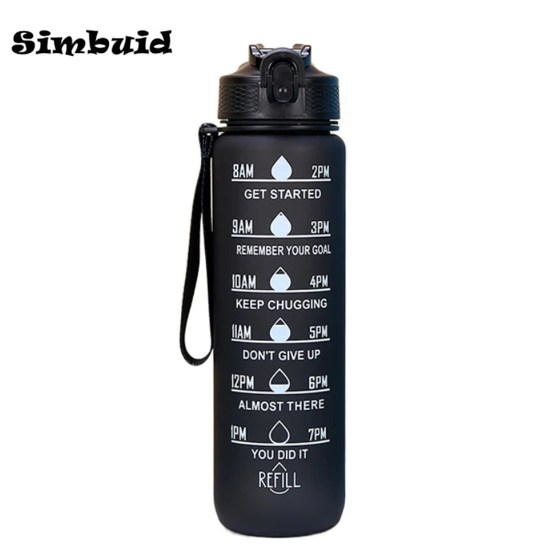 Gourde de sport en verre 600 ml à 1 L — Noir 900