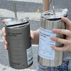 Gourde à café en inox 600 ml à 700 ml à paille
