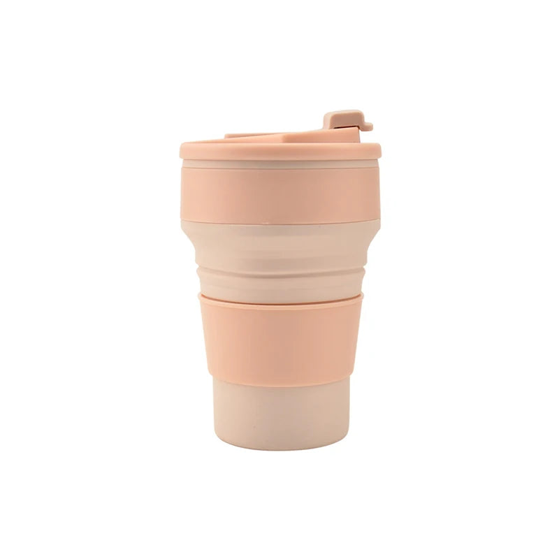 Gourde à café en silicone 350 ml à 500 ml — Rose