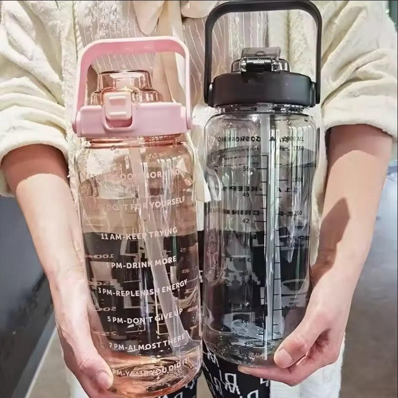 Gourde de sport en plastique sans BPA à paille