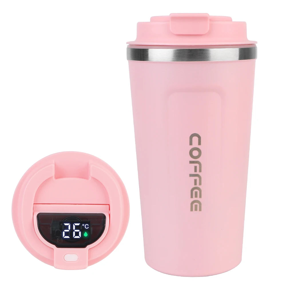 Gourde à café en inox 380 ml à 510 ml isotherme — Rose digit