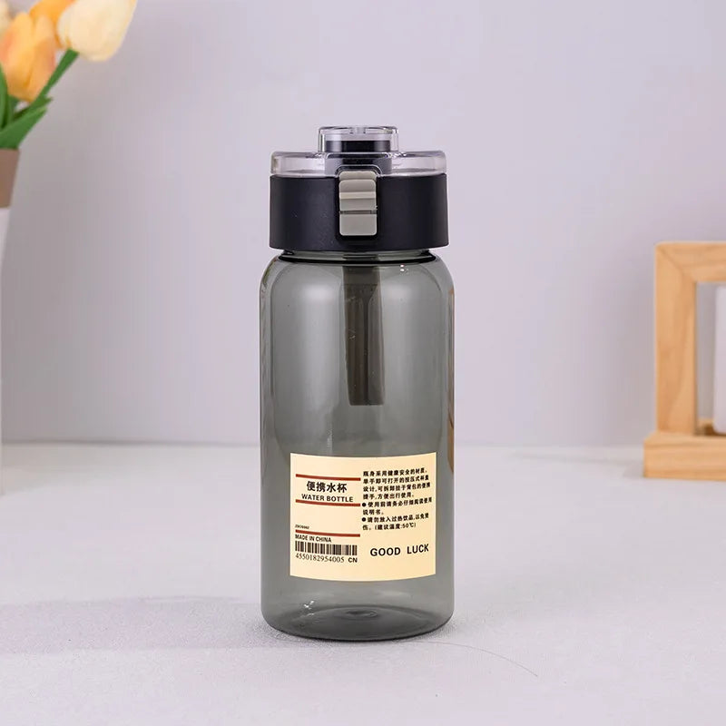 Gourde de sport en plastique sans BPA 350 ml à 800 ml — Noir