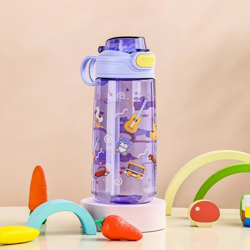 Gourde enfant 550 ml à paille — Violet
