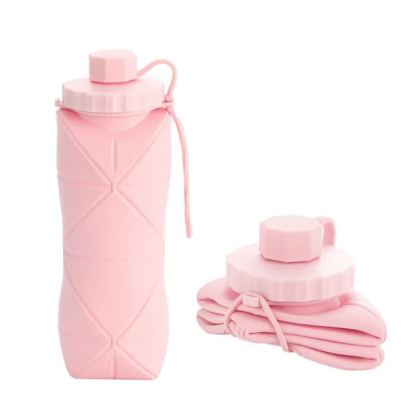 Gourde de sport en silicone 600 ml — Rose