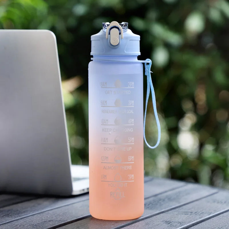 Gourde de sport en verre 600 ml à 1 L — Bleu 750