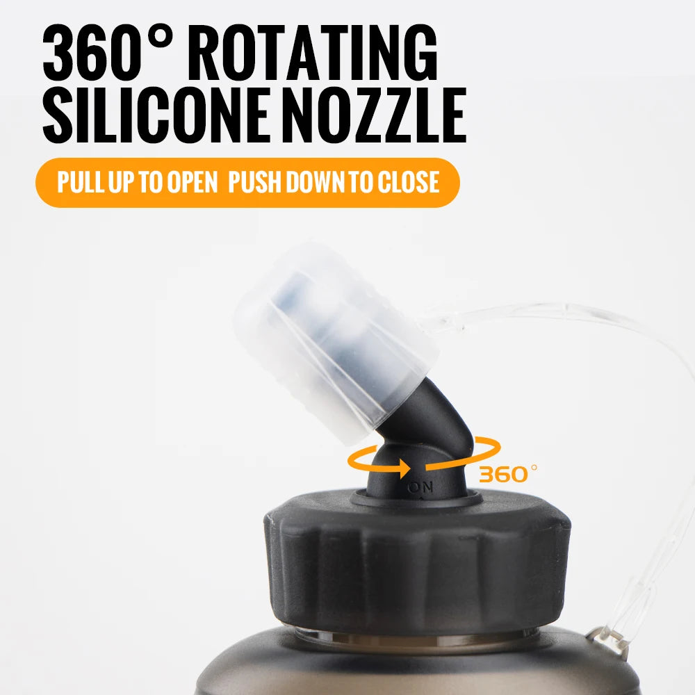 Gourde de sport en silicone 350 ml à 500 ml à paille