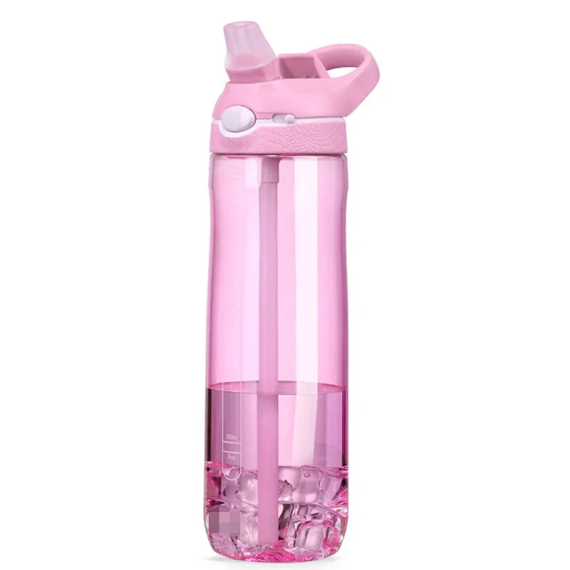 Gourde de sport en verre 750 ml à paille