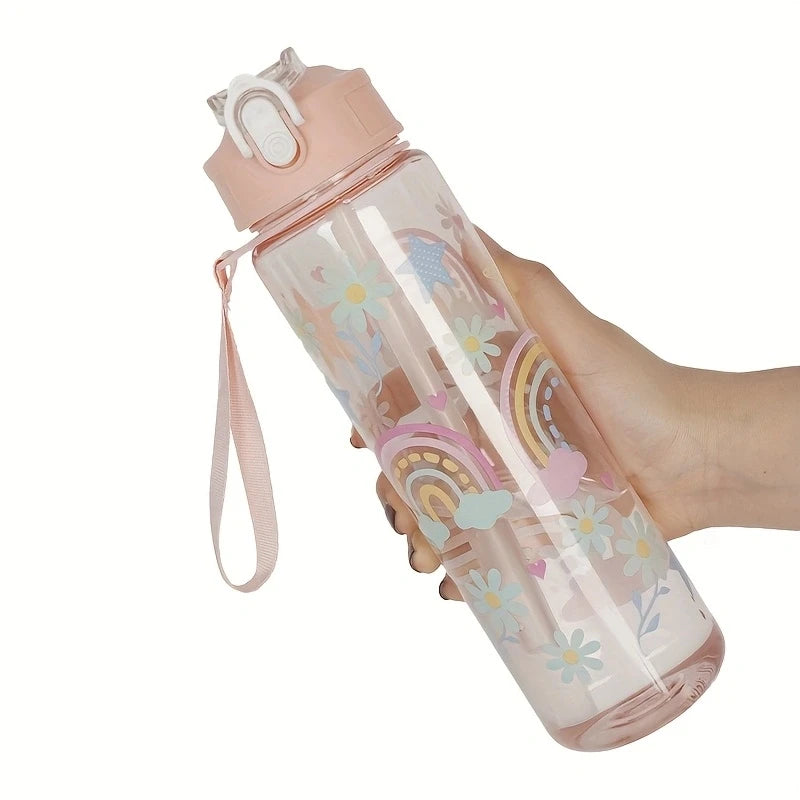 Gourde enfant en plastique sans BPA 680 ml à 750 ml — Transparent et Multicolore