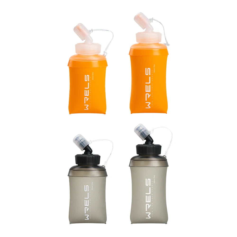 Gourde de sport en silicone 350 ml à 500 ml à paille