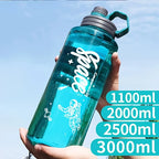 Gourde de sport en plastique sans BPA 1,1 L à 3 L avec filtre