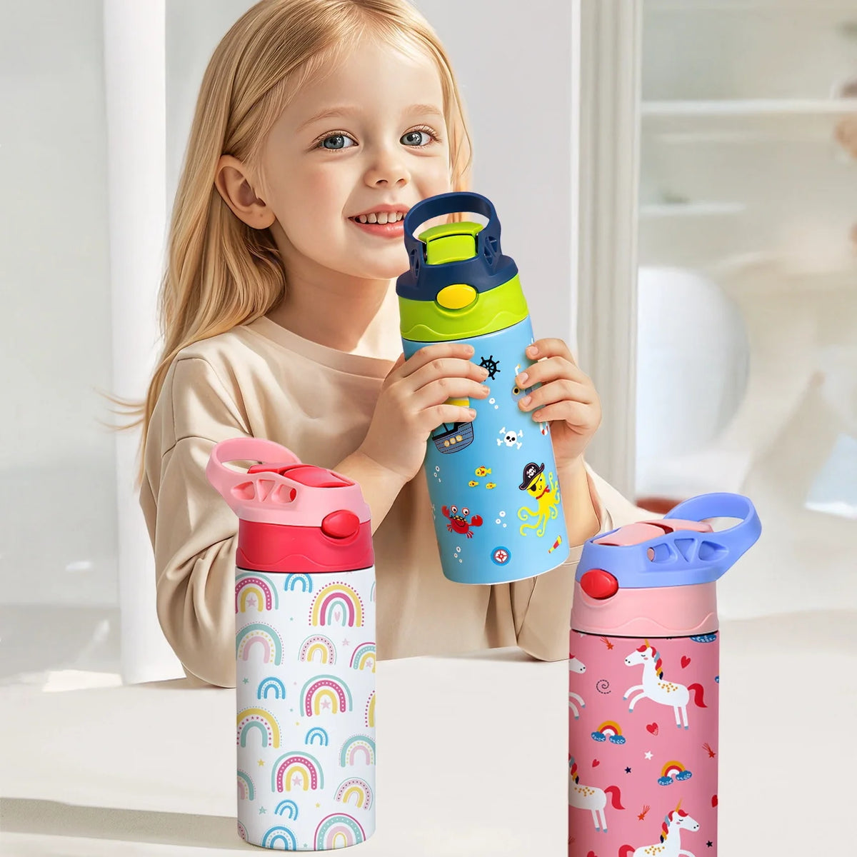 Gourde enfant 350 ml à paille