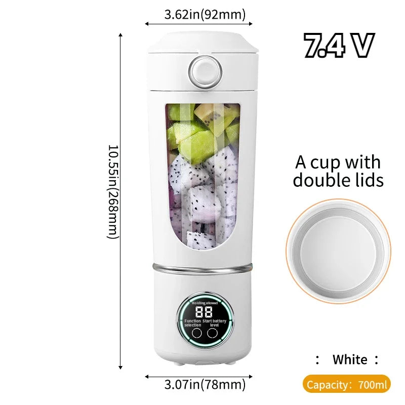 Gourde 700 ml shaker — 4 coloris — Blanc 7.4v avec couvercle