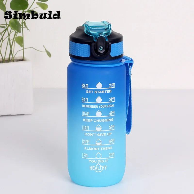 Gourde de sport 600 ml à 1 L à paille — Bleu