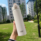 Gourde en inox 600 ml à 750 ml à paille — 600 ml Blanc