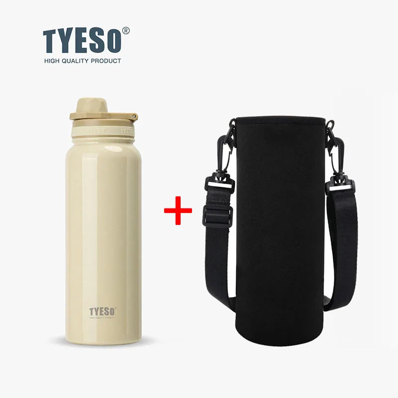 Gourde de sport en inox 600 ml à 1,2 L isotherme — 600 ml Kaki avec housse
