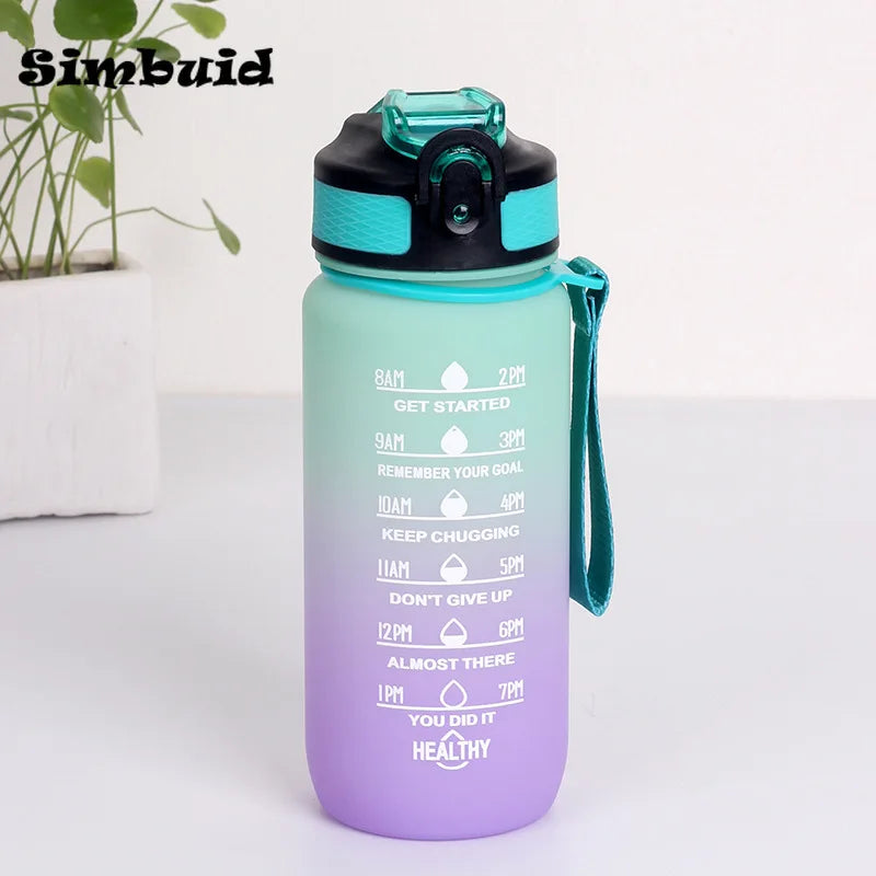 Gourde de sport 600 ml à 1 L à paille — Vert