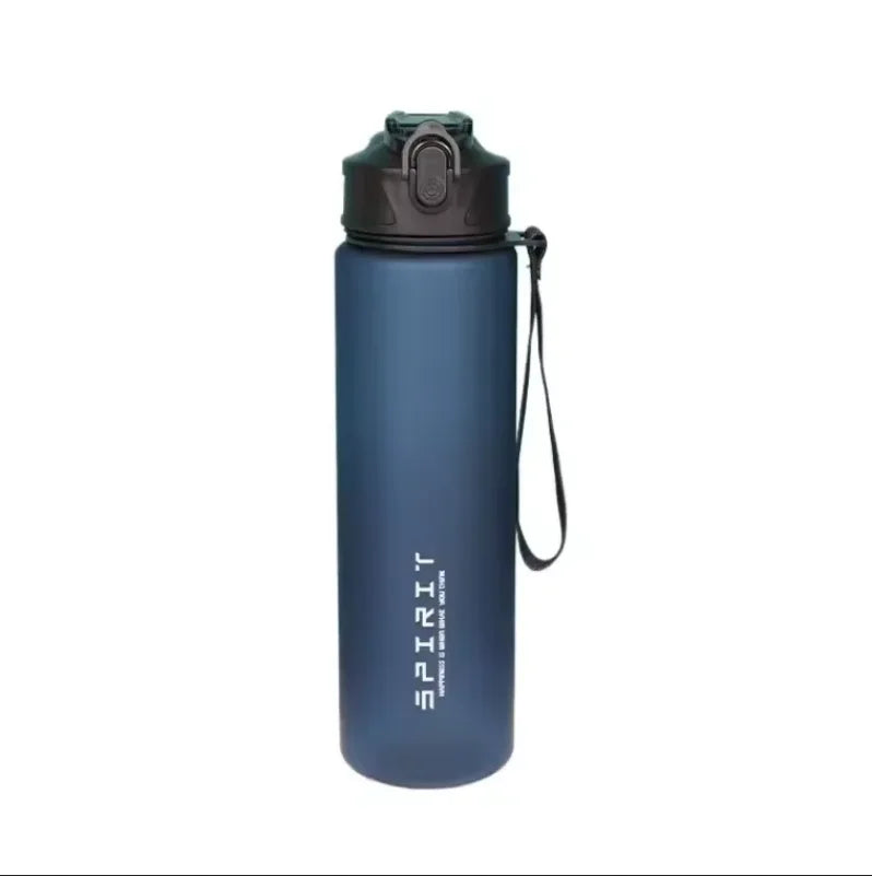 Gourde de sport en plastique sans BPA 750 ml à paille — Bleu