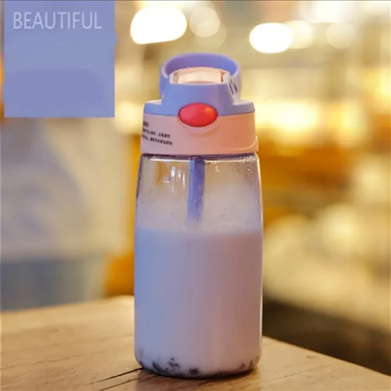 Gourde enfant en plastique sans BPA à paille — Violet classic