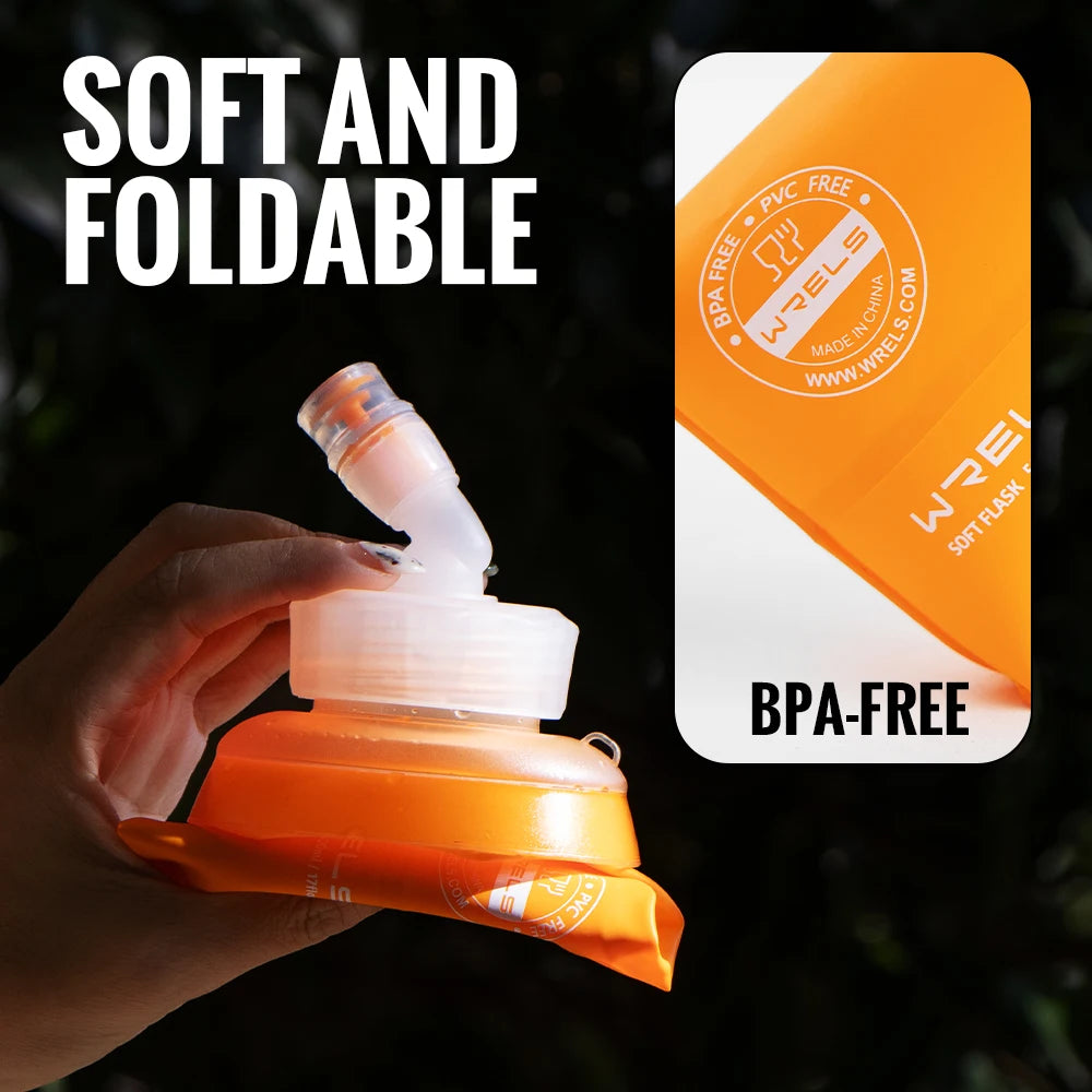 Gourde de sport en silicone 350 ml à 500 ml à paille