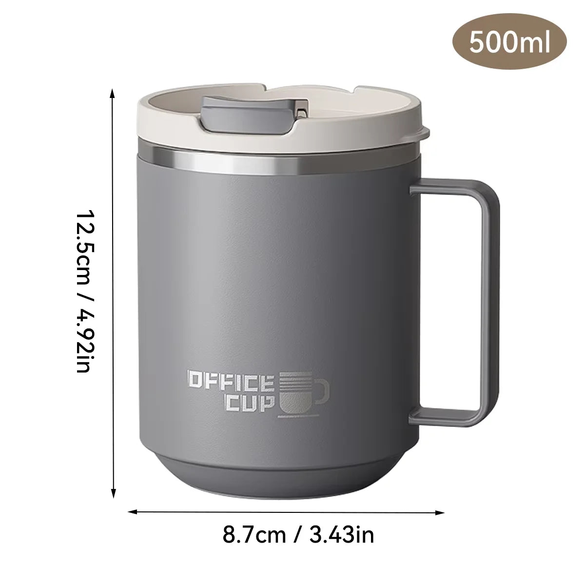Gourde à café en inox 500 ml isotherme — Gris