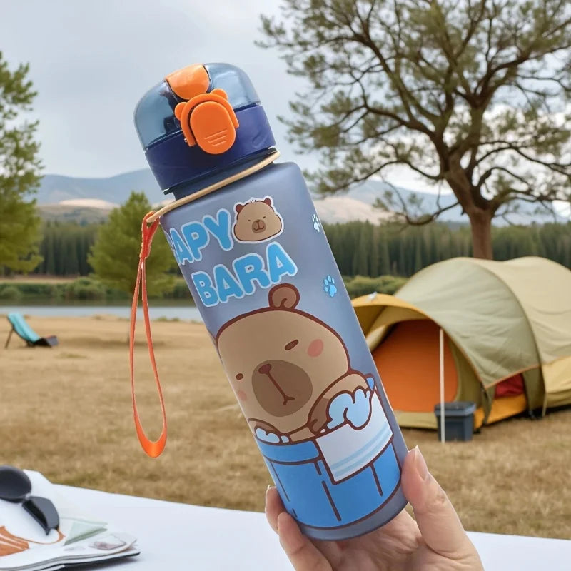 Gourde enfant en plastique sans BPA 750 ml à paille — Bleu