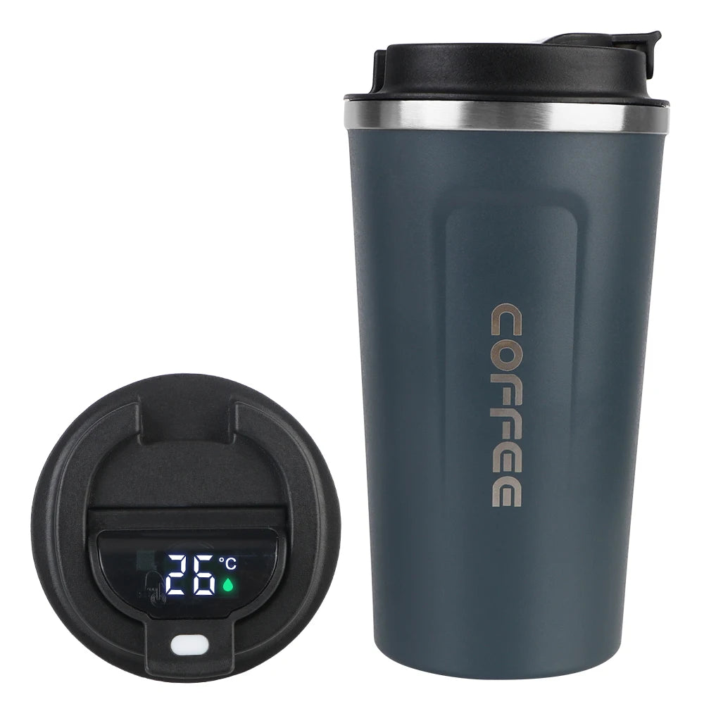 Gourde à café en inox 380 ml à 510 ml isotherme — Bleu digit