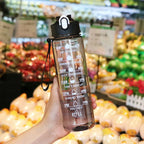 Gourde de sport 800 ml à paille — Noir