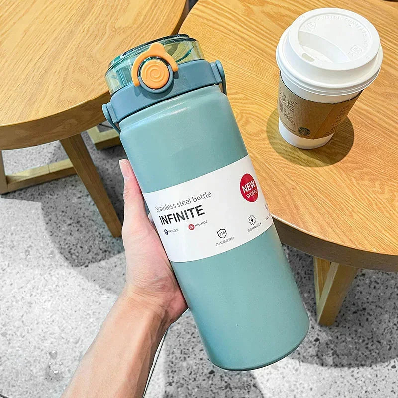 Gourde en inox 1 L à 1,2 L à paille — 1 L Bleu