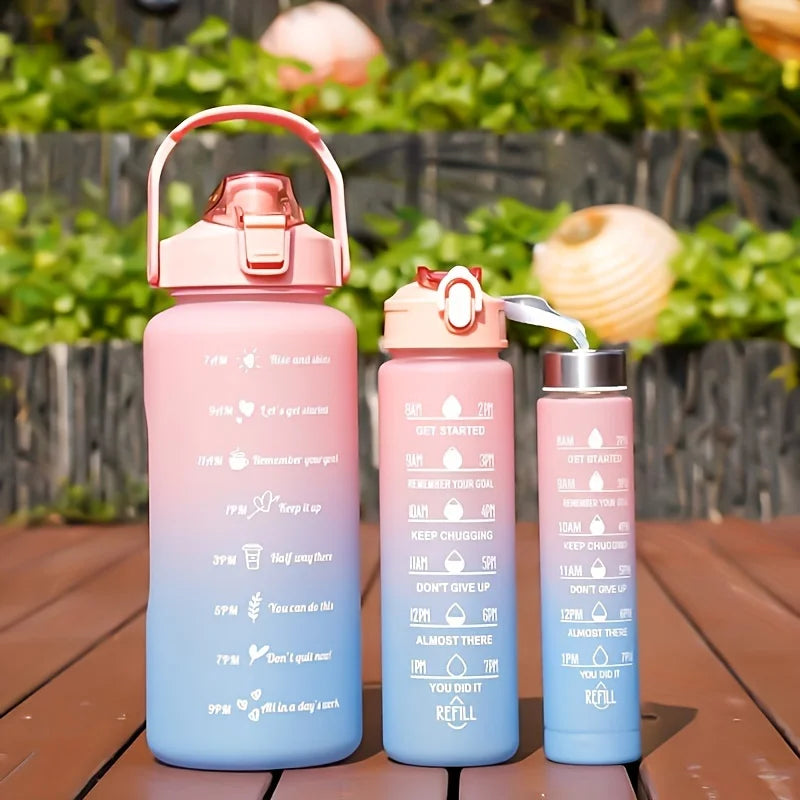 Gourde de sport en plastique sans BPA 900 ml — Rose et Bleu 3ps