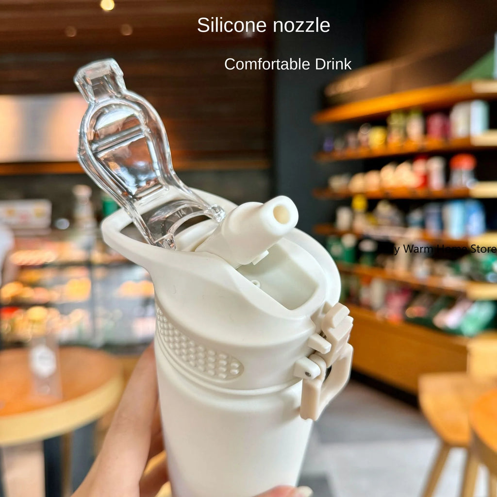 Gourde en inox 600 ml à 750 ml à paille