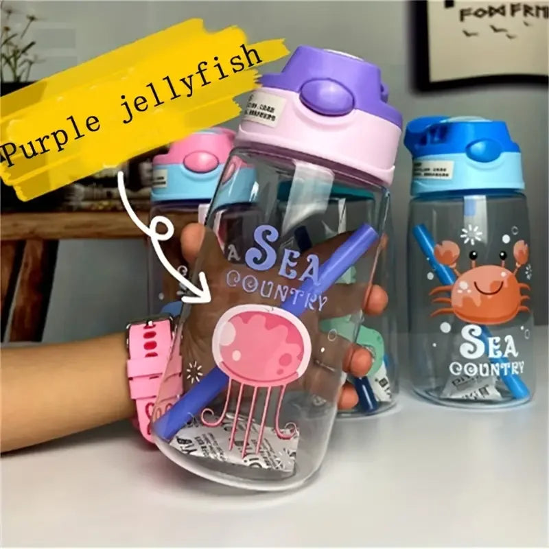 Gourde enfant en plastique sans BPA à paille — Violet et Méduse