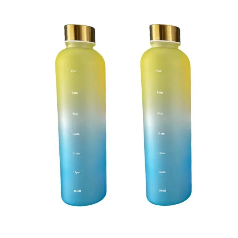 Gourde de sport en plastique sans BPA 950 ml à 1 L anti-fuite — Jaune et Bleu