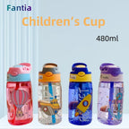 Gourde enfant en plastique sans BPA à paille