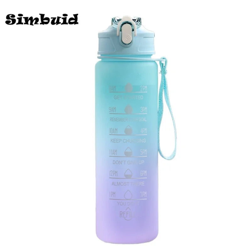 Gourde de sport 600 ml à 1 L à paille — Vert 750