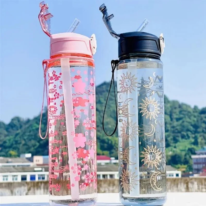 Gourde en plastique sans BPA 800 ml à paille
