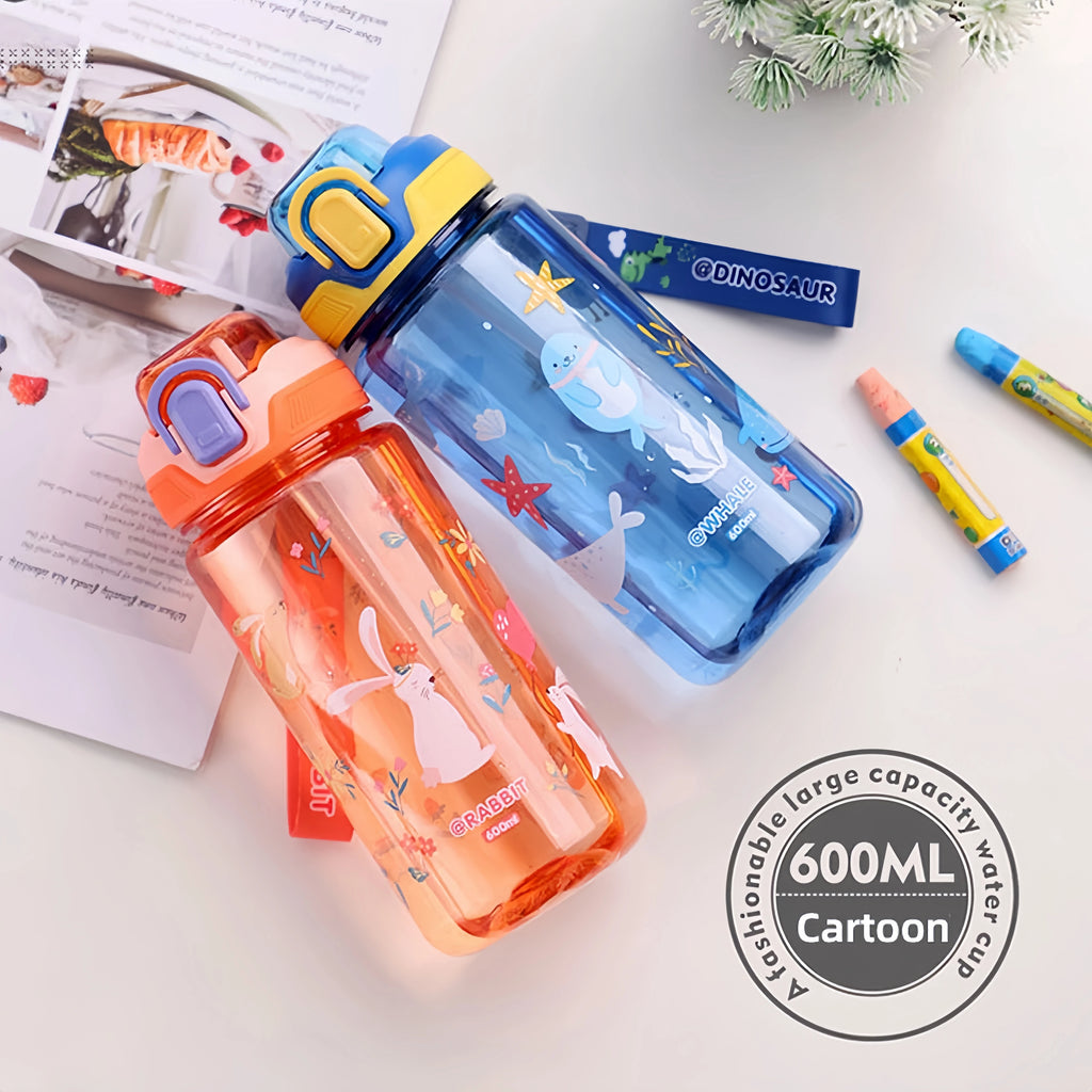 Gourde enfant en silicone 600 ml à paille