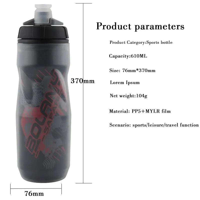 Gourde de vélo en plastique sans BPA 600 ml
