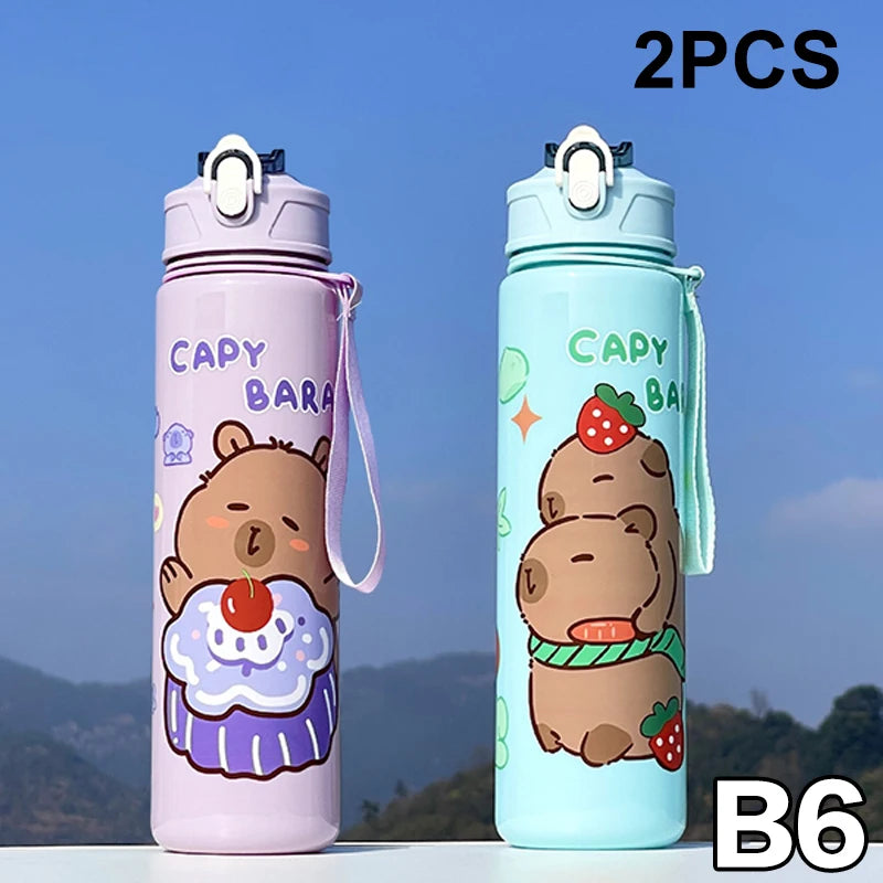 Gourde enfant en plastique sans BPA 800 ml à paille — B6