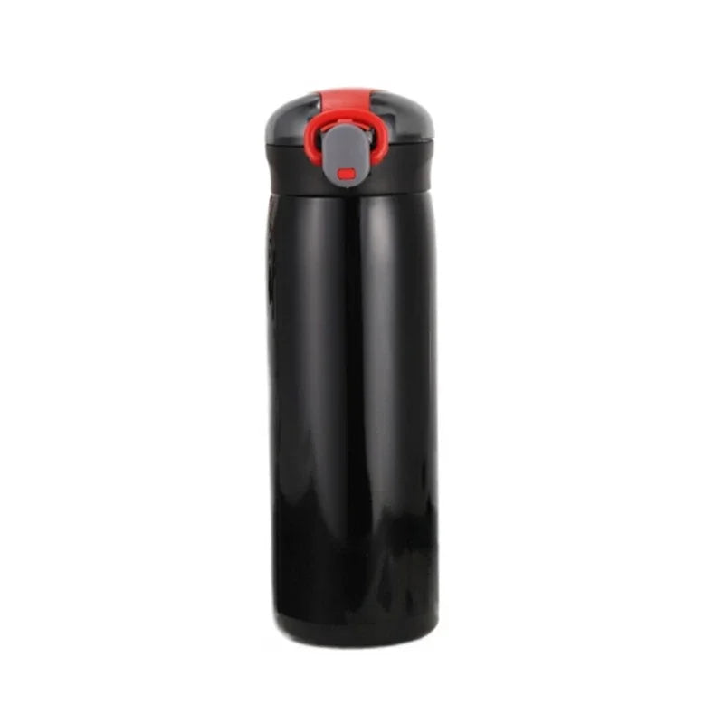 Gourde enfant en inox 320 ml à 460 ml à paille — 460 ml Noir