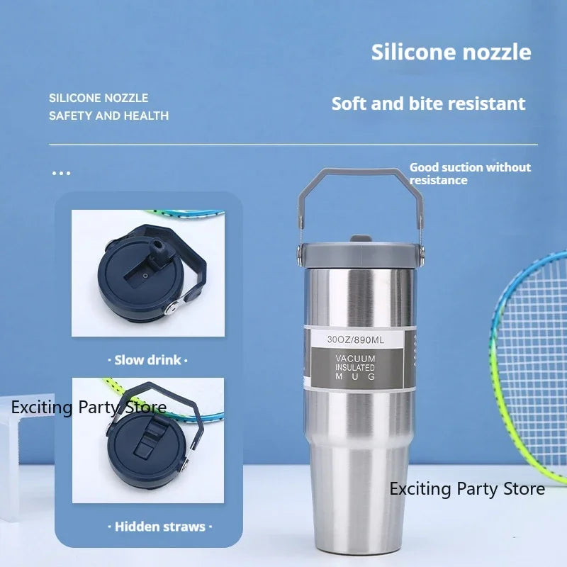 Gourde de sport en inox 590 ml à 890 ml à paille