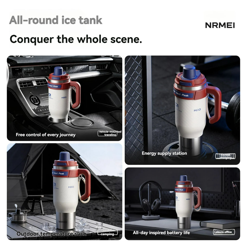 Gourde en inox 1,3 L à paille