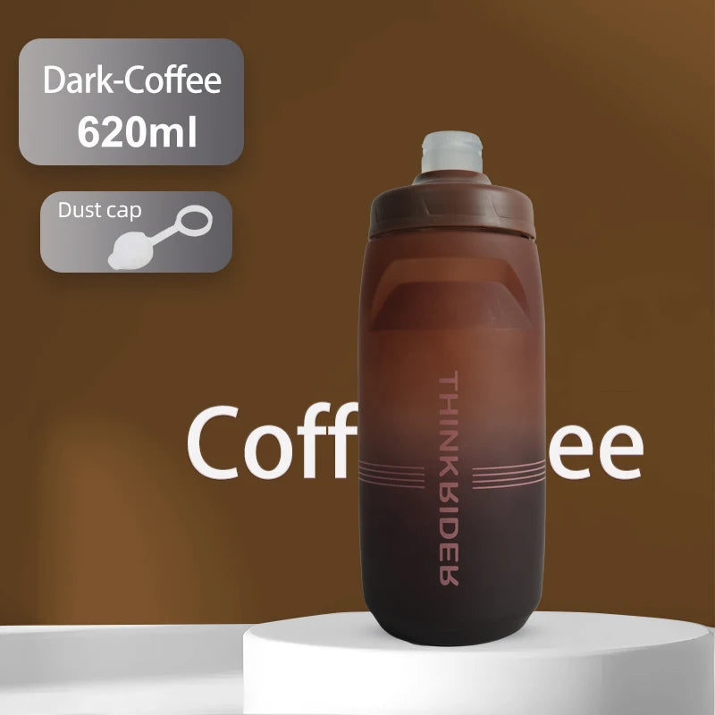 Gourde de vélo en plastique sans BPA 620 ml à 750 ml — Café foncé